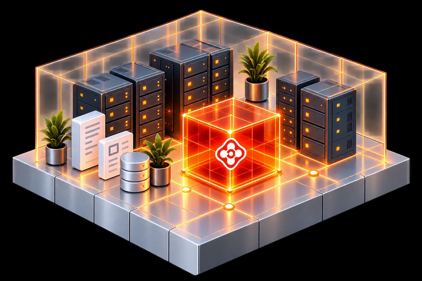 Private AI within an on-premises server environment.